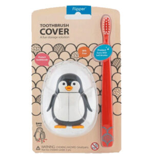 Flipper Brosse à dents enfant avec couvercle Pingouin