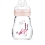 MAM Biberon Verre 170 ml - Biberon en verre ROSE