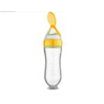 Biberon Silicone avec cuillère 90 ml - Jaune