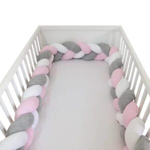 Tour De Lit Tressé Rose/Gris/Blanc 5 MÈTRES