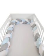 Tour De Lit Tressé Bleu Clair/Gris/Blanc 4 MÈTRES