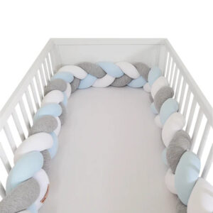 Tour De Lit Tressé Bleu Clair/Gris/Blanc 4 MÈTRES