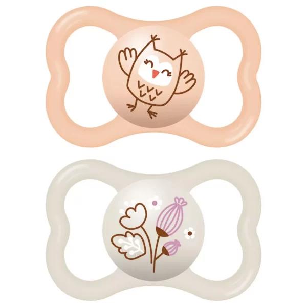 MAM Mini Air 6+ mois, lot de 2 sucettes HIBOU