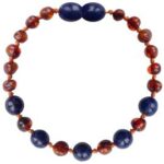 Bracelet d’ambre 14 cm bleu royal
