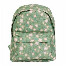A little lovely company Petit cartable fleuri vert