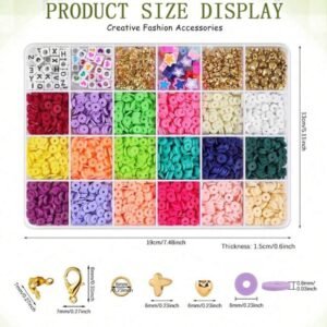 Ensemble de 4800 pièces Perles en argile polymère pour la fabrication de bijoux,