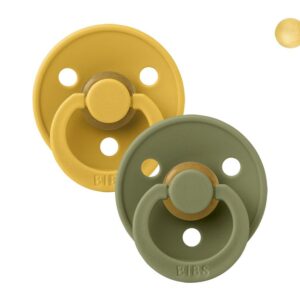 BIBS 2 tétines natural rubber Honey Bee/Olive 0-6M