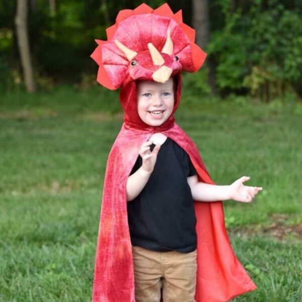 déguisements Cape dinosaure – tricératops rouge 4 - 5 ans