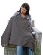 Bebemam Couverture d’allaitement gris foncé