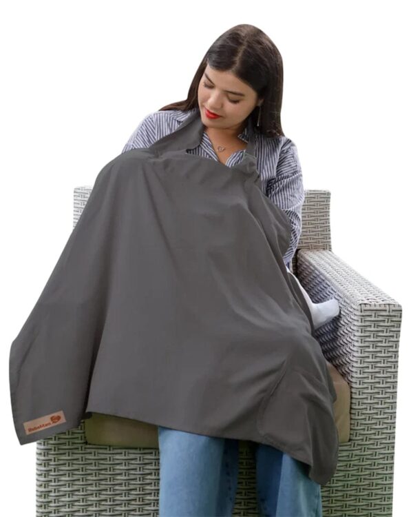 Bebemam Couverture d’allaitement gris foncé