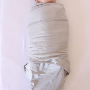 BEBEMAM Couverture d’emmaillotage 0-6mois gris clair