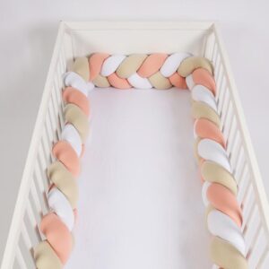 Tour De Lit Tressé - Beige Corail Blanc 3 MÈTRES