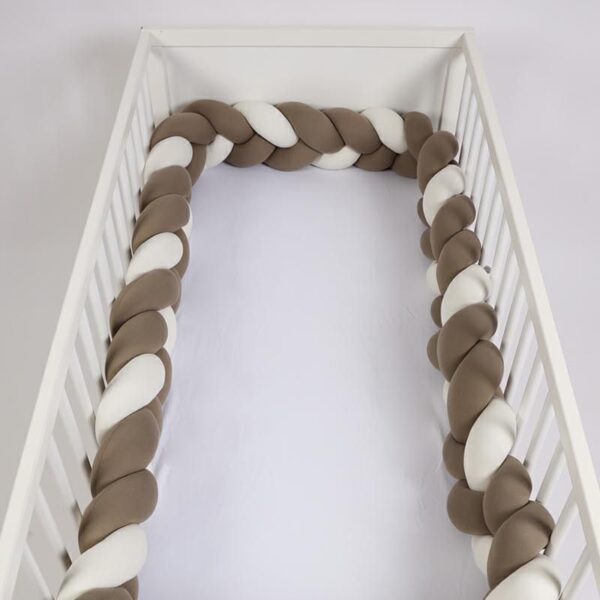 Tour De Lit Tressé - Beige Corail Blanc marron 3 MÈTRES