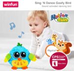 WINFUN Peluche avec vibration HIBOU 6m+