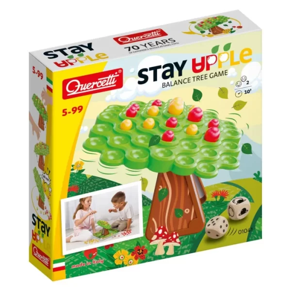 Quercetti Stay Apple! Jeu de l'Arbre Balance, Pommier à balancer 5ans+