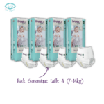 Pack 4 BAMBO NATURE couche bebe taille 4, 7-14KG 48 Unités