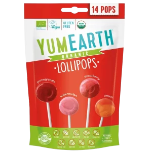 Yum Earth 14 Sucettes Pops Originales sans Gluten 87G