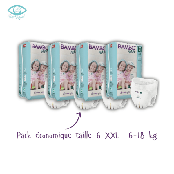 Pack 4 BAMBO NATURE 18 culottes d'apprentissage t6 l 6-18 kg