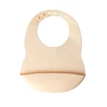 YUMMY Bavoir en Silicone avec Poche 4M+ - Crème