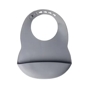 YUMMY Bavoir en Silicone avec Poche 4M+ - GRIS