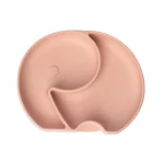 YUMMY Assiette Éléphant en Silicone avec Ventouse 4M+ Blush