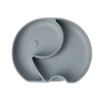 YUMMY Assiette Éléphant en Silicone avec Ventouse 4M+ GRIS