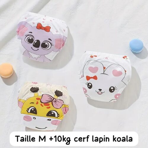 3 Couche d'apprentissage lavables taille M+10kg koala