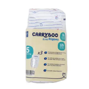 Carryboo Couches Petit Format Taille 5 (12-25kg) - 3 Unités