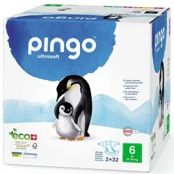 Pingo Couches Écologiques Taille 6 Jumbo - (15-30Kg) boîte de 2x32 Unités