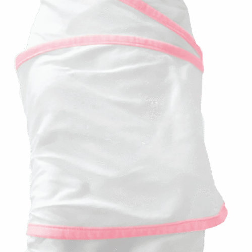 Couverture d'emmaillotage pour nouveau-né 100% coton + bonnet Rose et blanc