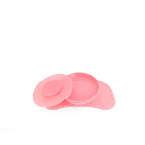 Twistshake Click-mat ventouse + Plat Rose