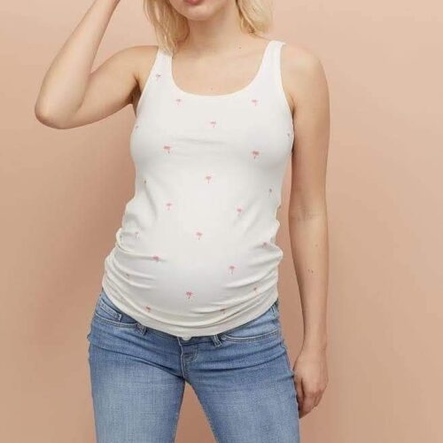 DEBARDEUR MAMA  ecru / palmier taille M