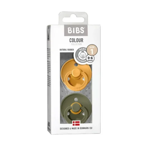 BIBS 2 tétines natural rubber Honey BeeOlive 0-6M