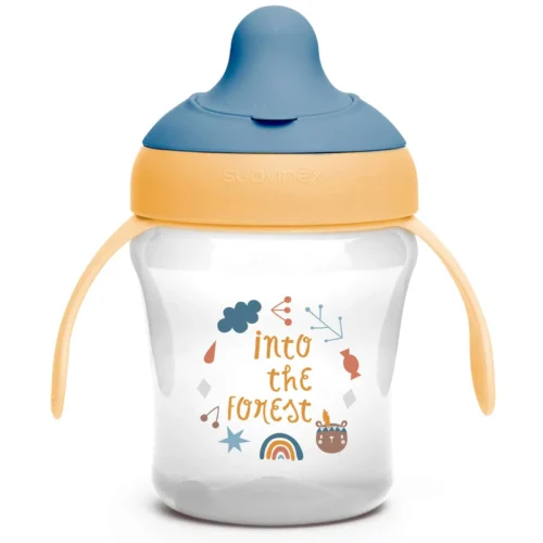 Suavinex Tasse d’apprentissage à bec Learning Cup Into the Forest +6 mois 200ml Jaune