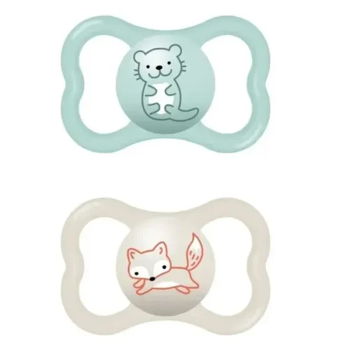 Mam 2 Sucettes Mini Air 6+mois Bleu clair/Beige