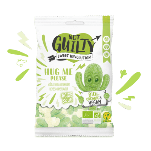 Not Guilty bonbons bio et vegan - HUG ME PLEASE litchi et citron vert