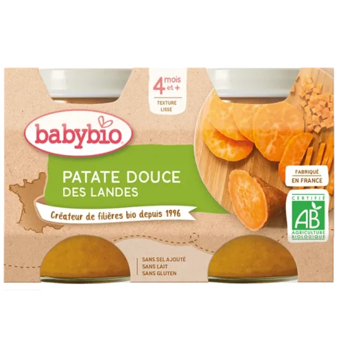 Babybio Petit pot patate douce bio 2x130g