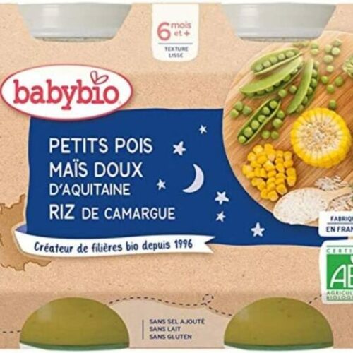 Babybio pot bonne nuit petits pois maïs riz 2x200G