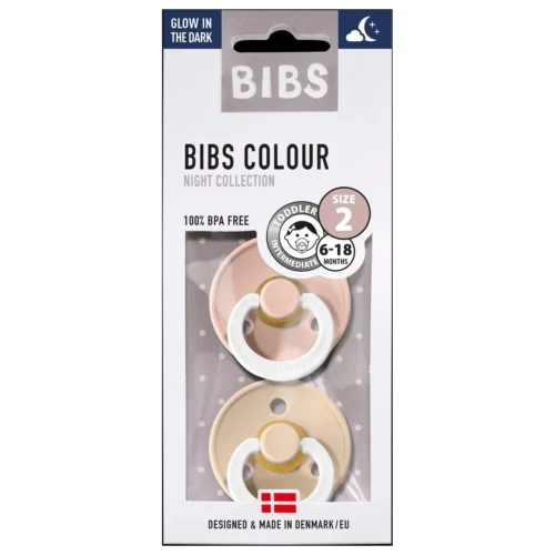 Bibs Lot de 2 Tétines Nuit - Blush & Vanilla- 6-18 Mois