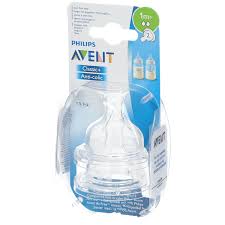 PHILIPS Avent Classic + Anti-coliques – Tétines de biberon à débit lent 1M+
