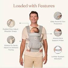 Ergobaby 360 – 4 positions à la location journalière- Pearl Grey – porte-bébé ergonomique