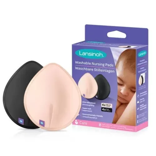 Lansinoh Coussinets d'allaitement lavables ( Rose Noir ) - 8 Unités