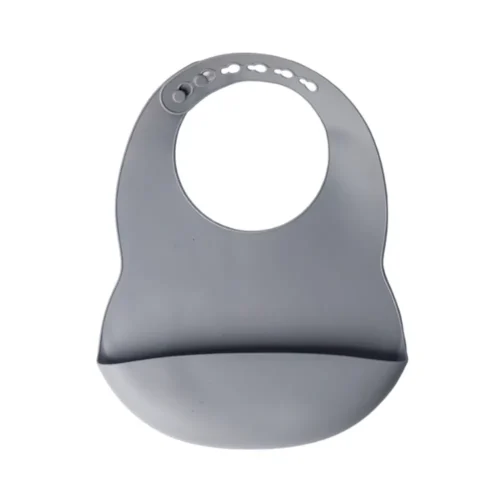 YUMMY Bavoir en Silicone avec Poche 9M+ - GRIS