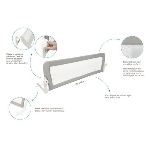 Bébé Safe Barrière de Lit - Gris
