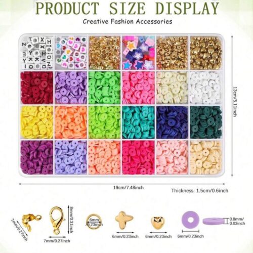 Ensemble de 4800 pièces Perles en argile polymère pour la fabrication de bijoux,